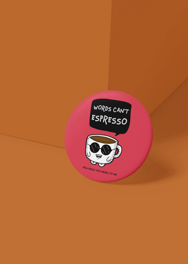 Espresso Button Badge
