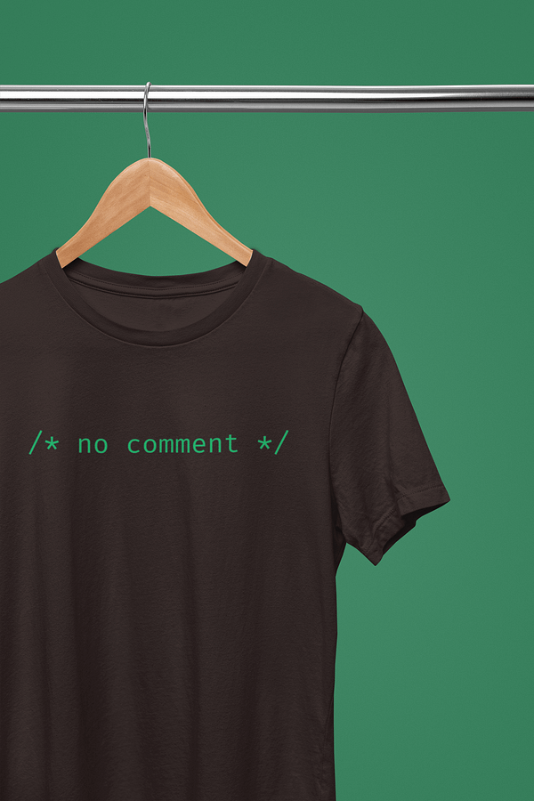 No Comment T-Shirt for Programmers and Developers